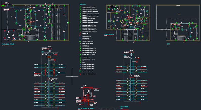 دانلود فایل اتوکد نقشه تأسیسات برقی خانه با فرمت DWG برای نرم‌افزار AutoCAD | Electrical Installations Of A House DWG File